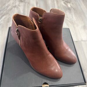 Frye Chestnut Leather Ankle Booties